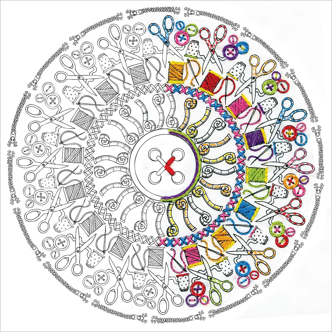 Design Works™ Zenbroidery™ Sewing Mandala Stamped Embroidery Kit